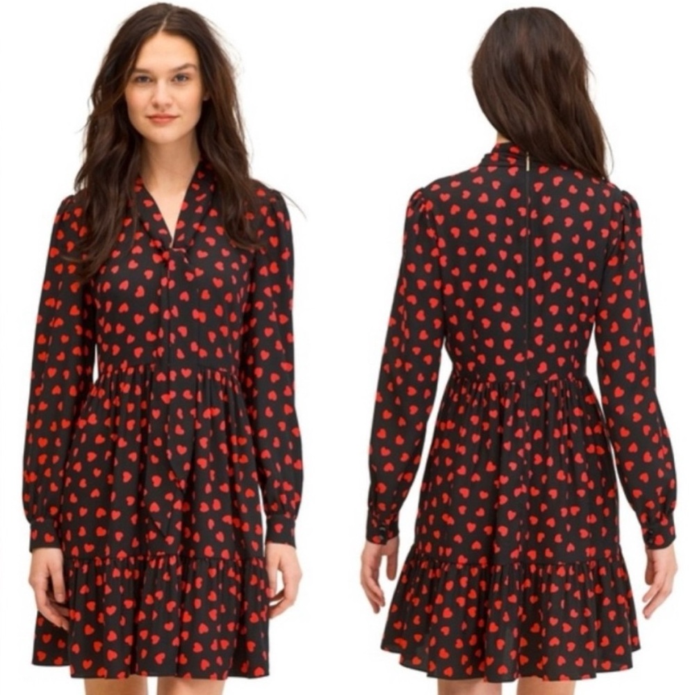 Kate Spade Black and Red Hearts Valentines Dress size 2
